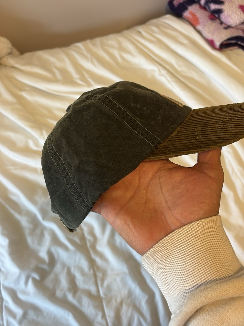 Olive & Brown Corduroy Baseball Cap - Picture 4 of 7